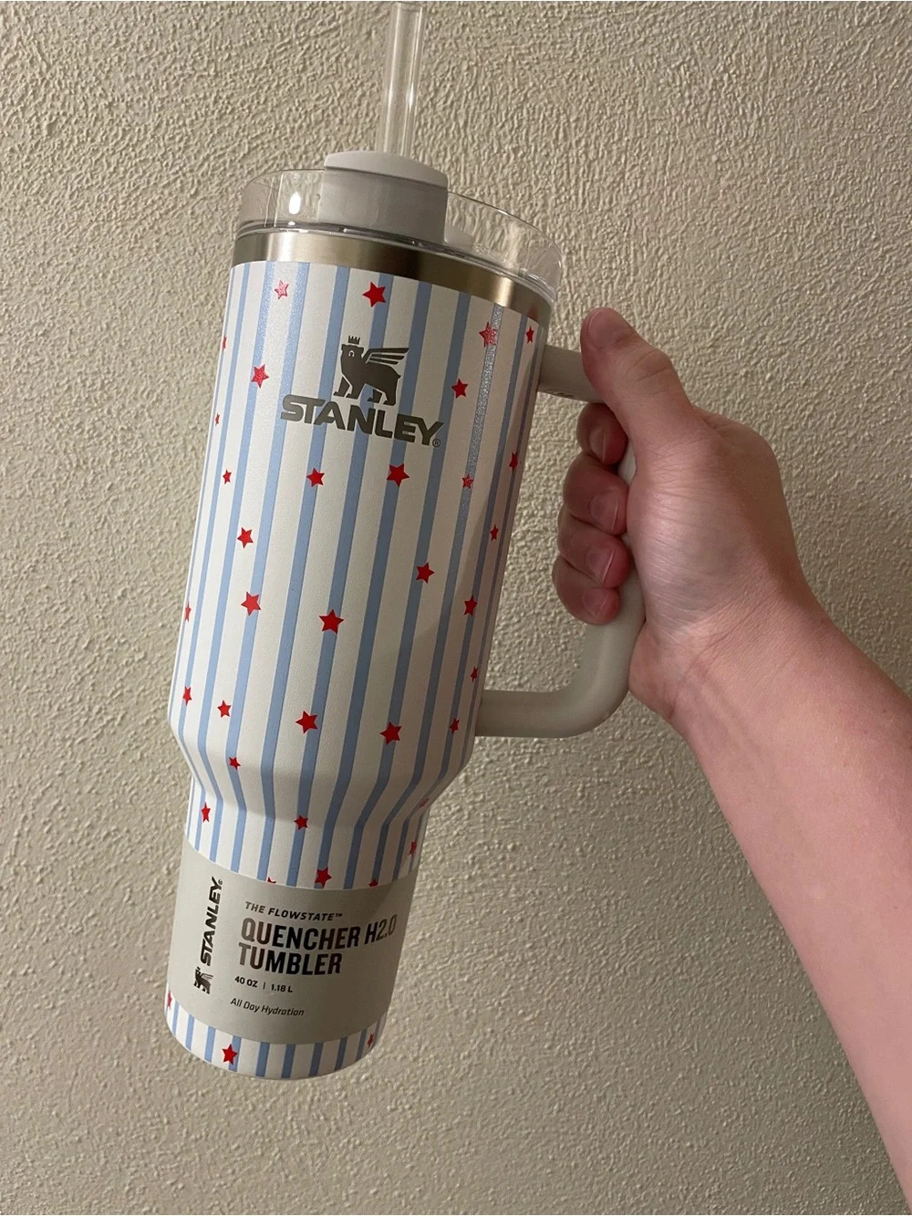 Stanley 40oz FlowState Tumbler Blue Starry Stripes Target Limited Edition - Picture 4 of 6
